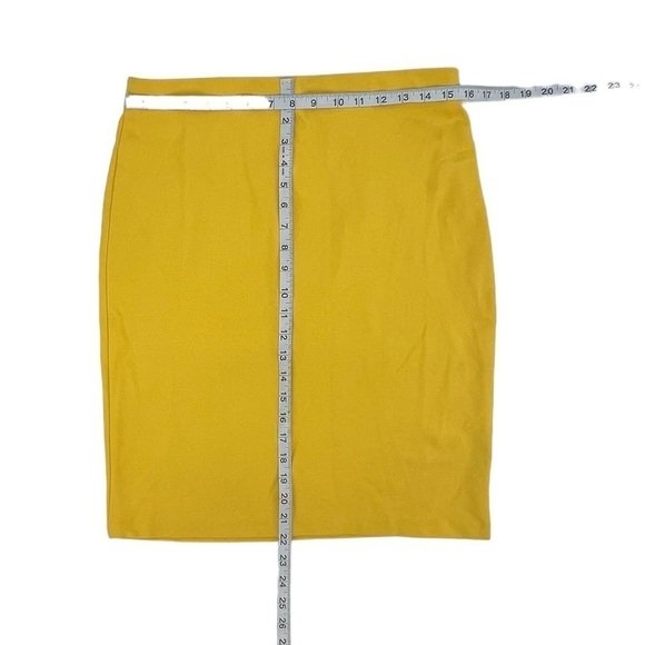 Premise Studio Mustard Yellow Stretch Pencil Skirt Size 10 Women's - Picture 4 of 5